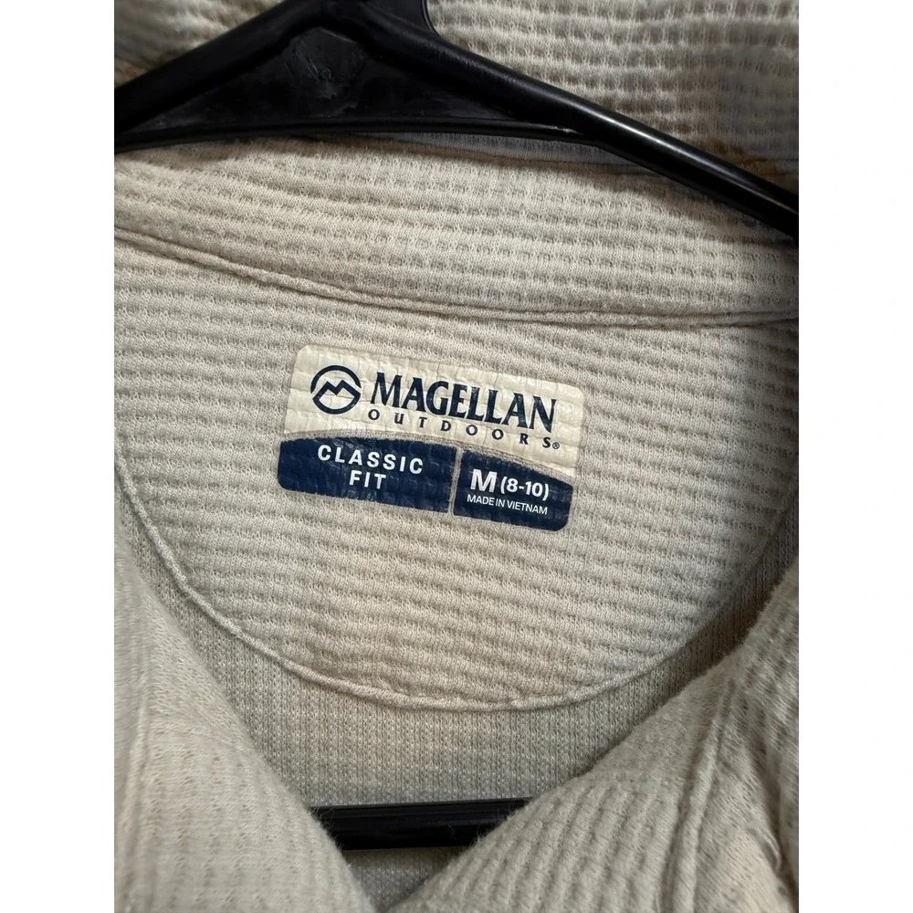 Magellan Outdoors Kids Cream Waffle Campfire Shirt Jacket Shacket Size M 8-10